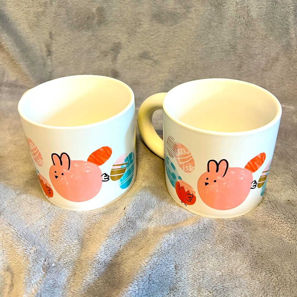 2 Starbucks Collectible Coffee Mugs 2019 Holiday Easter 12oz Bunny Eggs Chicks